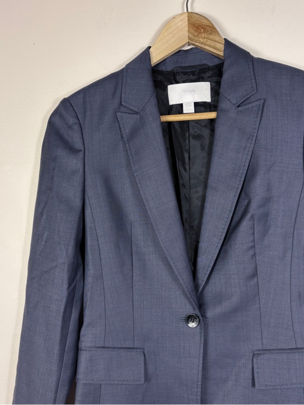 Hugo Boss Women's Blue Single-Button Blazer Juicyna Classic Office - Picture 4 of 11